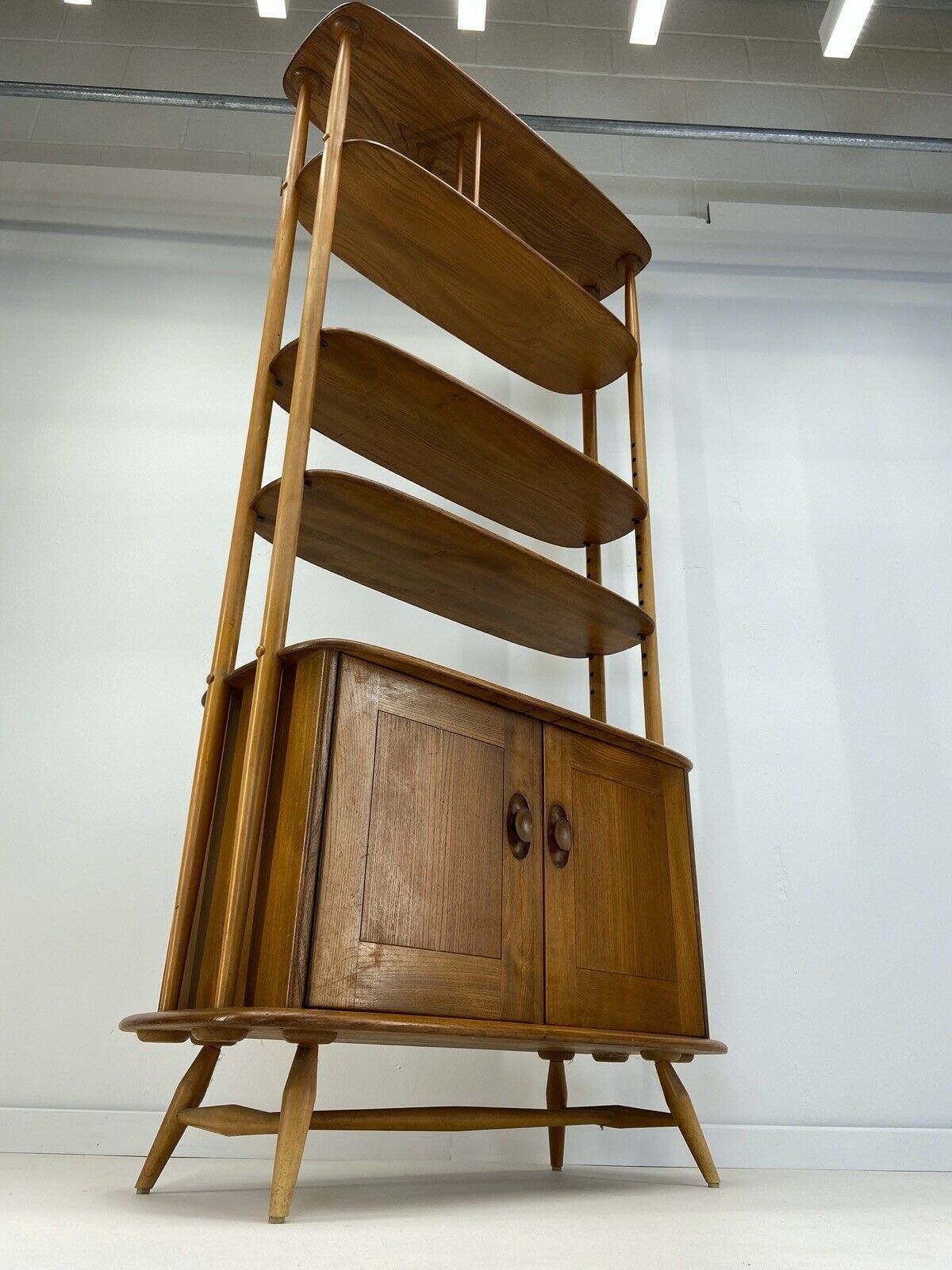 Stunning Retro Ercol Room Divider Light Blonde Elm Bookcase Vintage