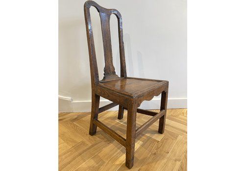 Early English Provincial Elm Stool Back Chair Circa 1730