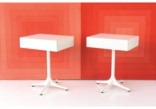 German Pedestal End Tables By George Nelson For Vitra, 1960s, Set Of 2