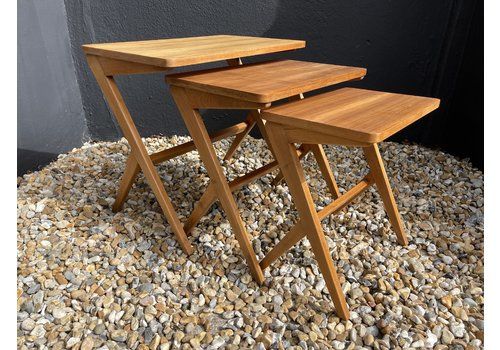 Mid Century Swedish Bengt Ruda Scissor Leg Z Leg Tables