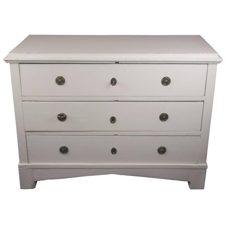 Antique Swedish Gustavian Country Pine Chest Of Drawers Commode