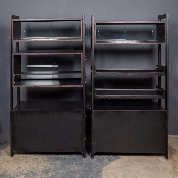 20th Century Italian Ebonised Etageres With Open Back & Storage C1970 photo Furniture