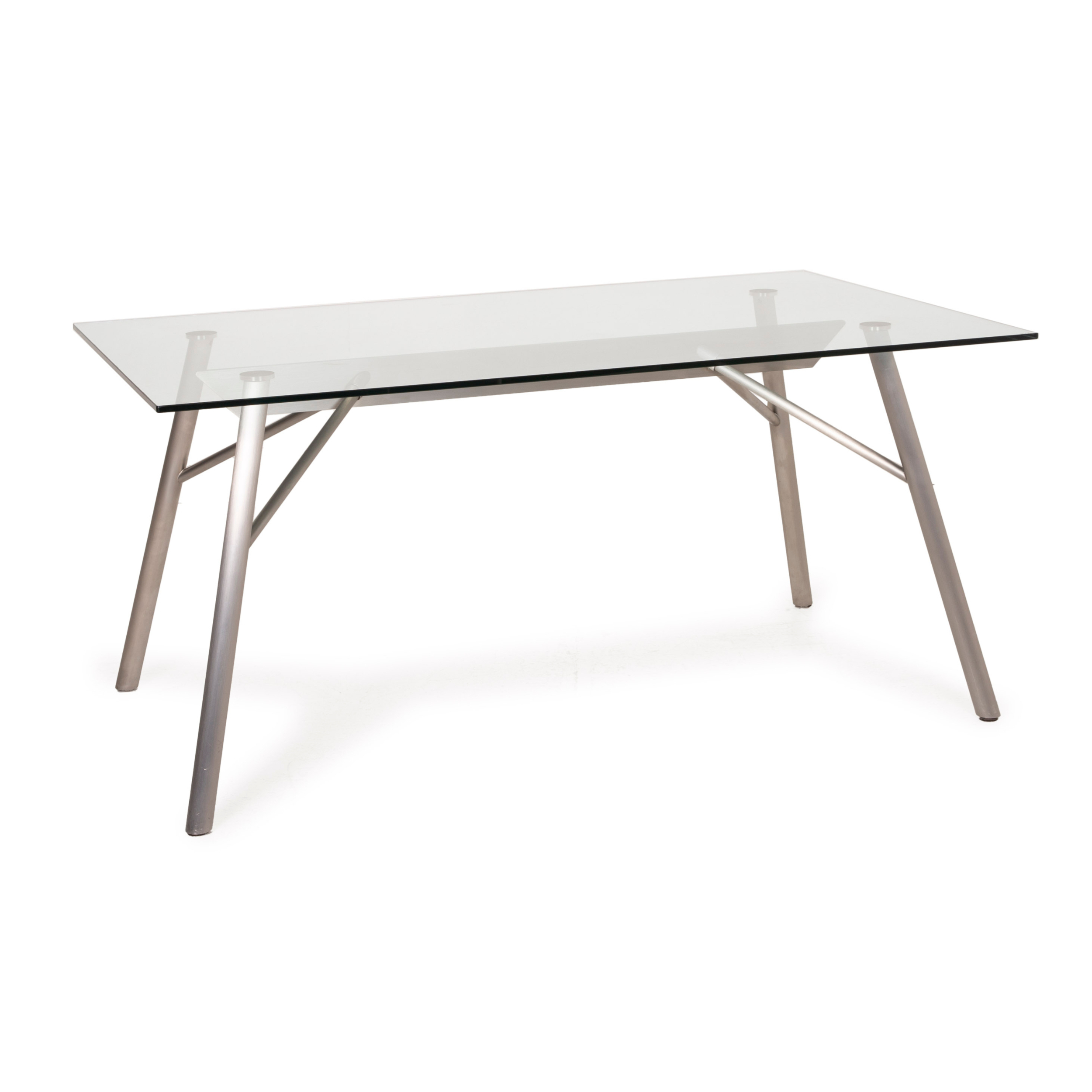 Rolf Benz Glass Dining Table Stainless Steel 