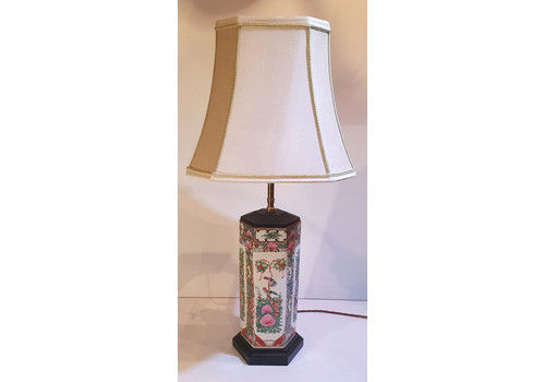 Early 20th Century Hand Painted Oriental Table Lamp