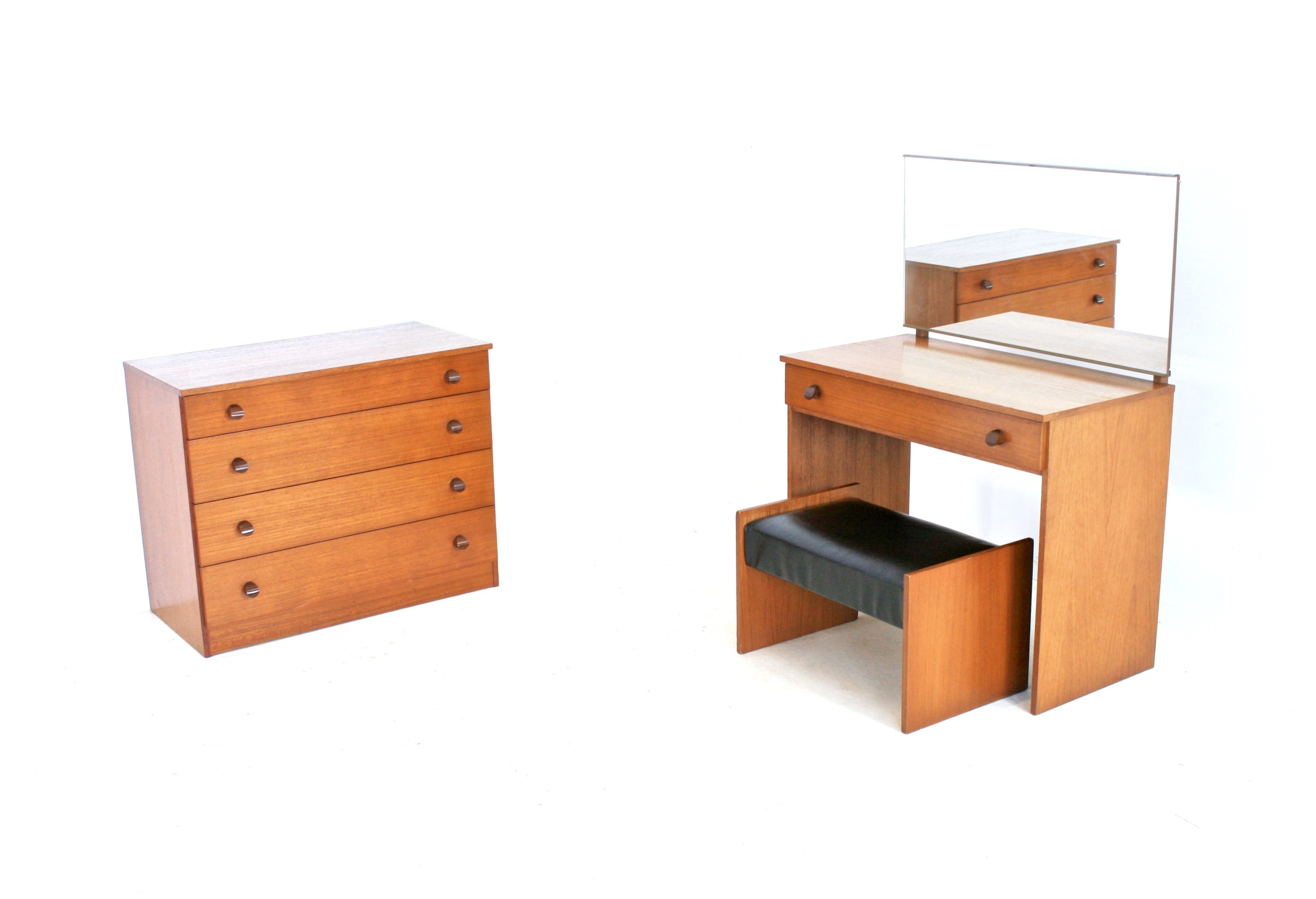 Vintage 1970 S Teak 2 Piece Bedroom Set Dresser Drawers