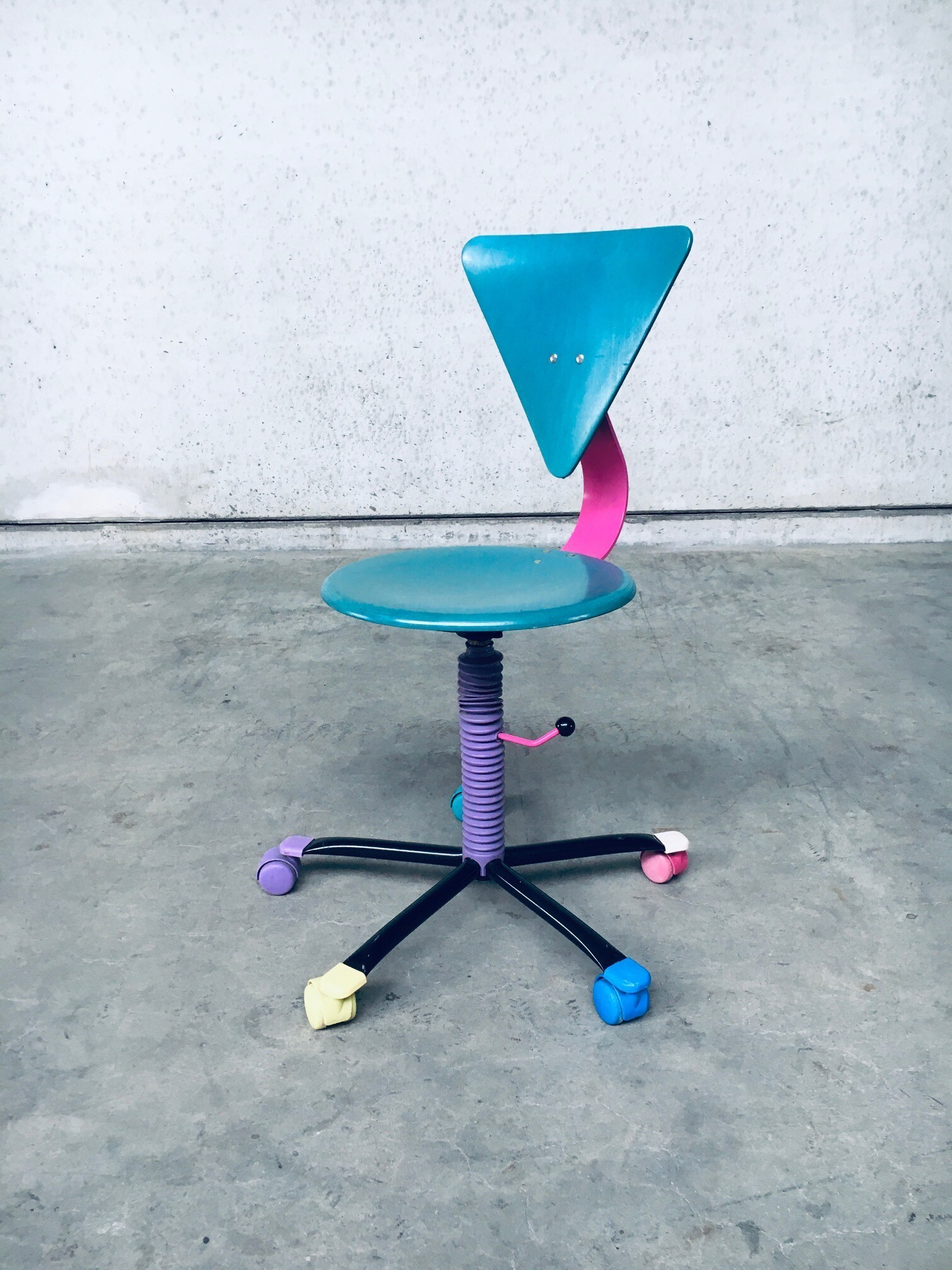 1980's Memphis Design Style Colorful Desk Office Chair | Vinterior