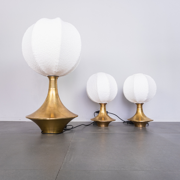 Set Of Three Lamperti 70s Vintage Modern Brass Table Lamps