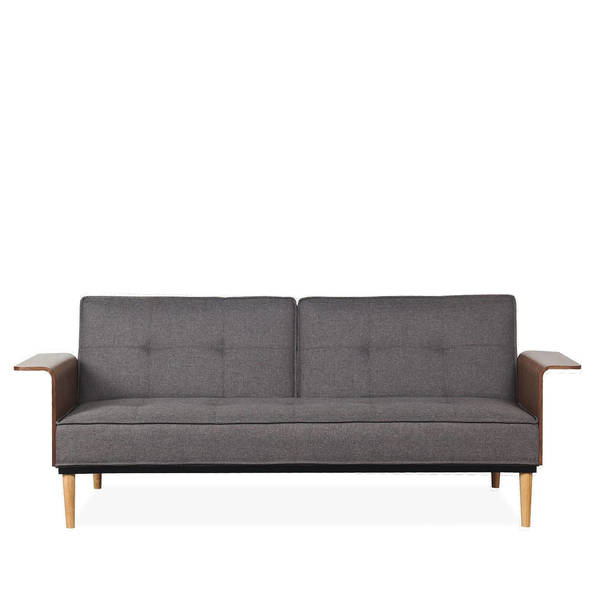 1960 S Tail 3 Seater Retro Sofa Bed Grey Fabric Metal And Wood Construction Mid Century Modern