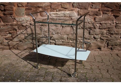 Mid Century Chrome And Glass Drinks Trolley