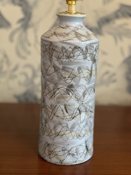 Upsala Ekeby Large Ceramic Table Lamp. 1950s. photo for sale