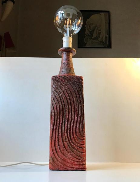 Monumental Scandinavian Stoneware Table Lamp, Ribe