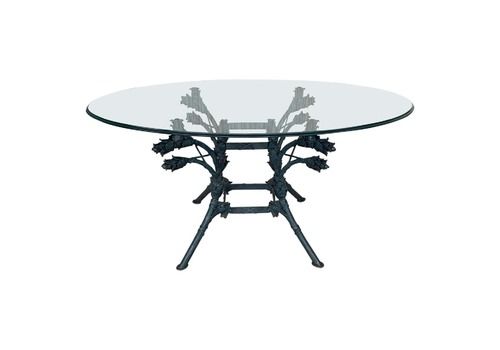 Italian Neoclassical Ornamental Wrought Iron Center Table With Oval Glass Top