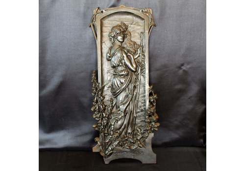 Reserved For J Tall Art Nouveau Musterschutz Cast Iron Plaque, Elisabeth Sonrel Romantic Decor, Relief Design, Fleurs De Montagne