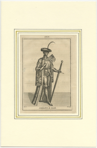 Antique Print Of Philip The Good By Langendijk (1745)