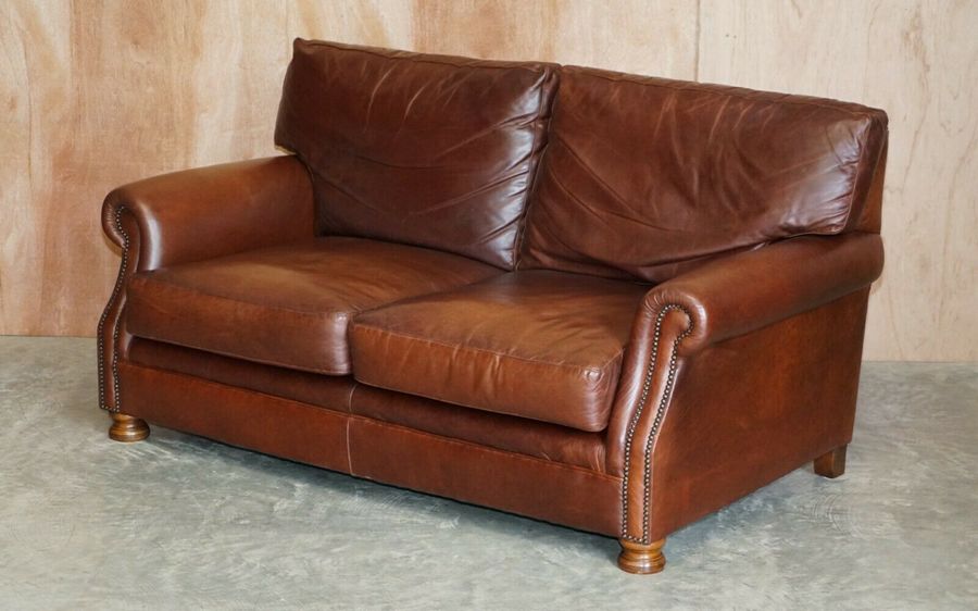 Stunning Very Comfortable Heritage Brown Leather Tetrad Prince Two Seat