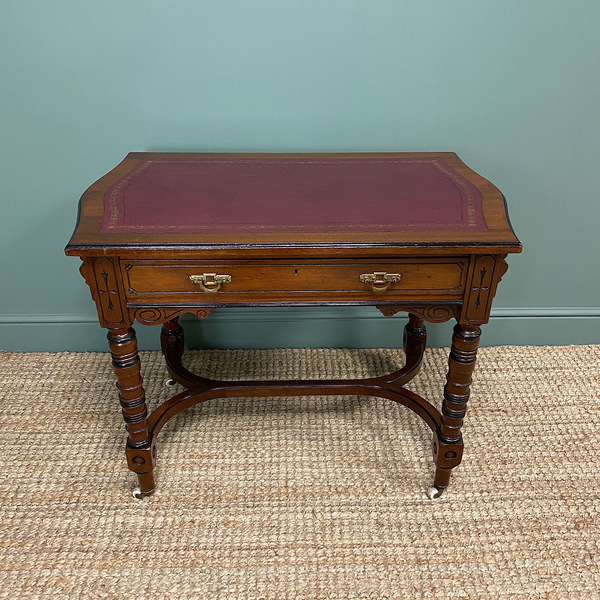 Quality Walnut Maple & Co Antique Writing Table