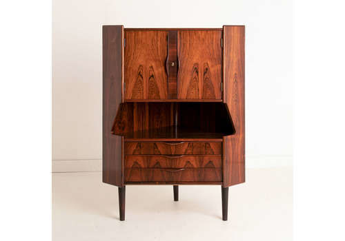 Danish Rosewood Corner Cocktail Bar C.1960