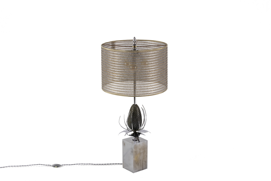 Maison Charles, Chardon Lamp In Bronze And Brass, 1970s