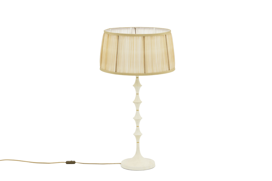 Lamp In White Resin And Golden Brass, 1970s