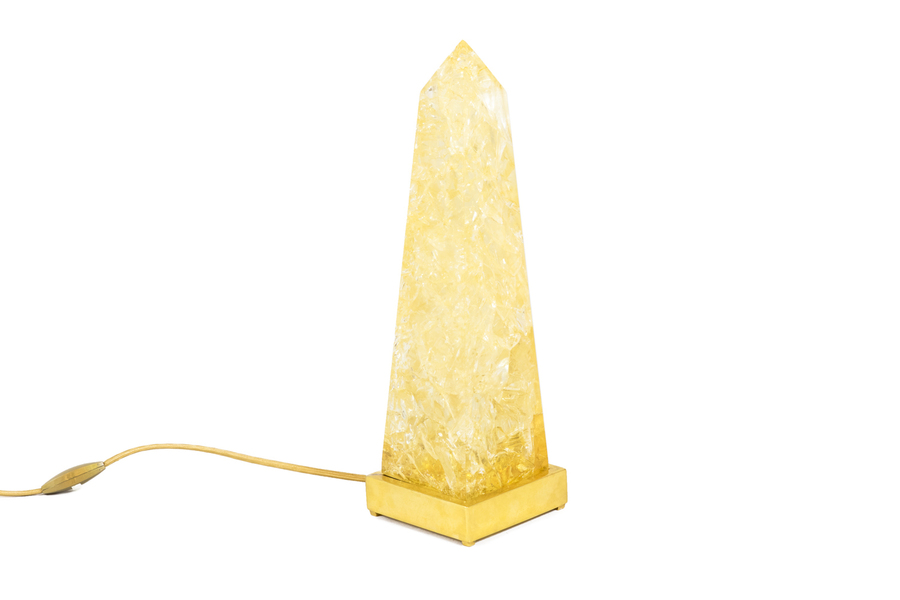 Pierre Giraudon Obelisk Lamp In Fractal Resin 1970s