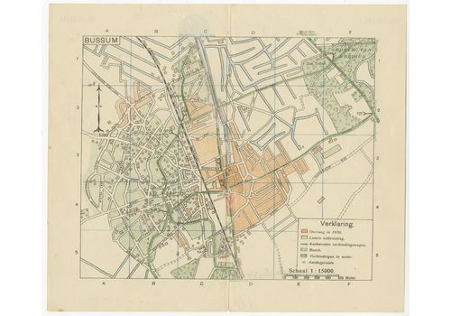 Antique Map Of The Region Of Bussum (C.1910)