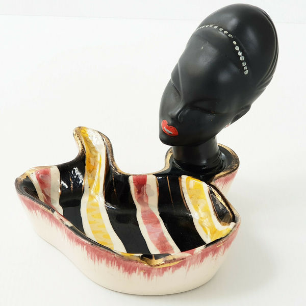 Ceramic Ashtray Hubert Bequet A Quaregnon 1950 Rockabilly Zazou 50s