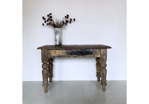 Distressed Solid Wood Side Table