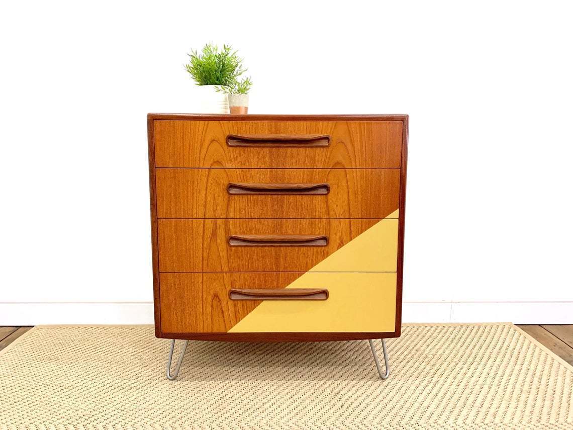 G Plan Chest Of Drawers, Vintage G Plan Bedroom Drawers, Mid Century G