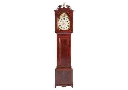 Antique George III Mahogany Inlaid Eight Day Grandfather Clock Antique George I
