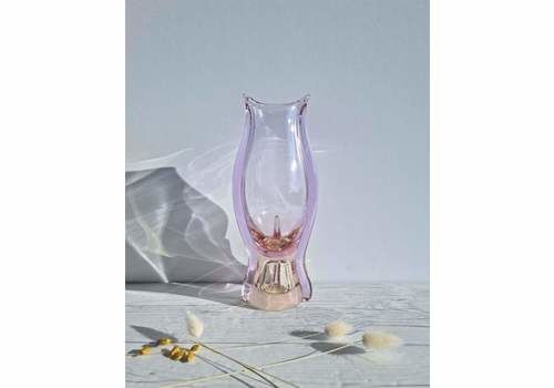 Miloslav Klinger For Zbs, Citrine And Neodymium Colour Change Sommerso Vase, 1960s 70s, Czech, Rare