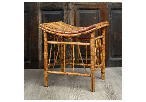 French Saddle Top Bamboo Stool