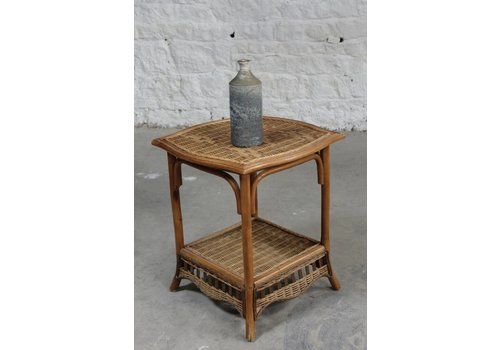 Italian Rattan Side Table, 1970s