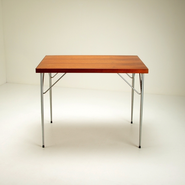 Teak And Chrome Desk After Arne Jacobsen, Denmark, 1950s photo furniture