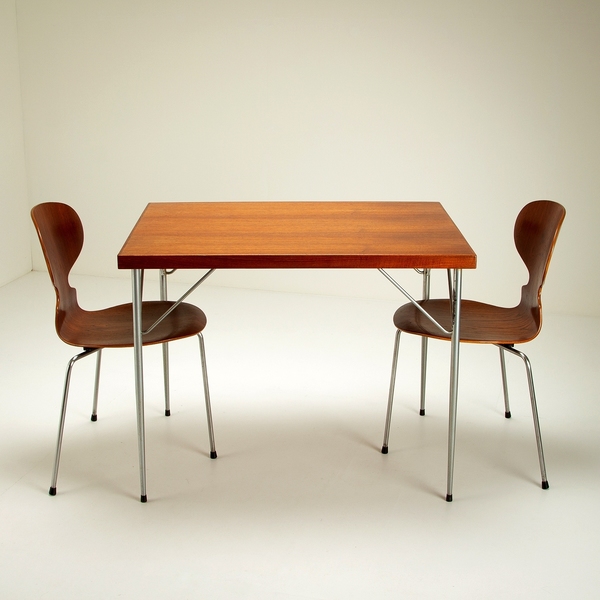 photo for sale Teak And Chrome Desk After Arne Jacobsen, Denmark, 1950s