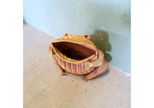 Vintage Rattan Braided Frog, 1960s,
