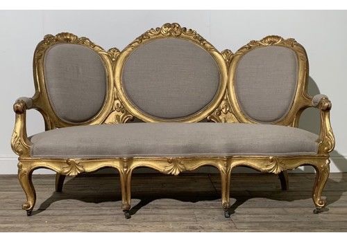 Fine Gilt Wood Spanish Rococo Settee