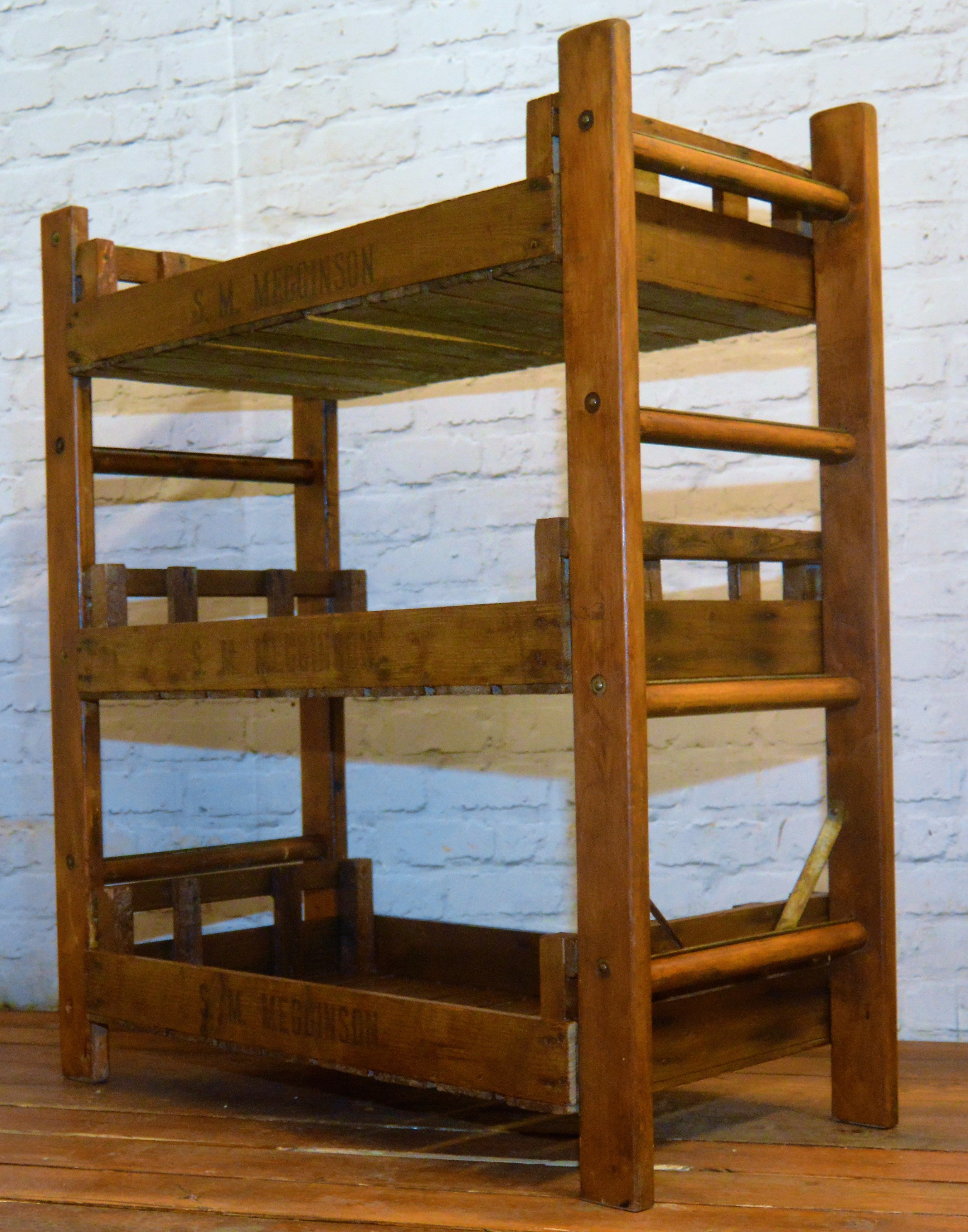 Wooden Vintage Vegetable Rack Kitchen Storage Industrial Shelving