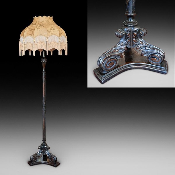 Early 20thc Mahogany Standard Lamp
