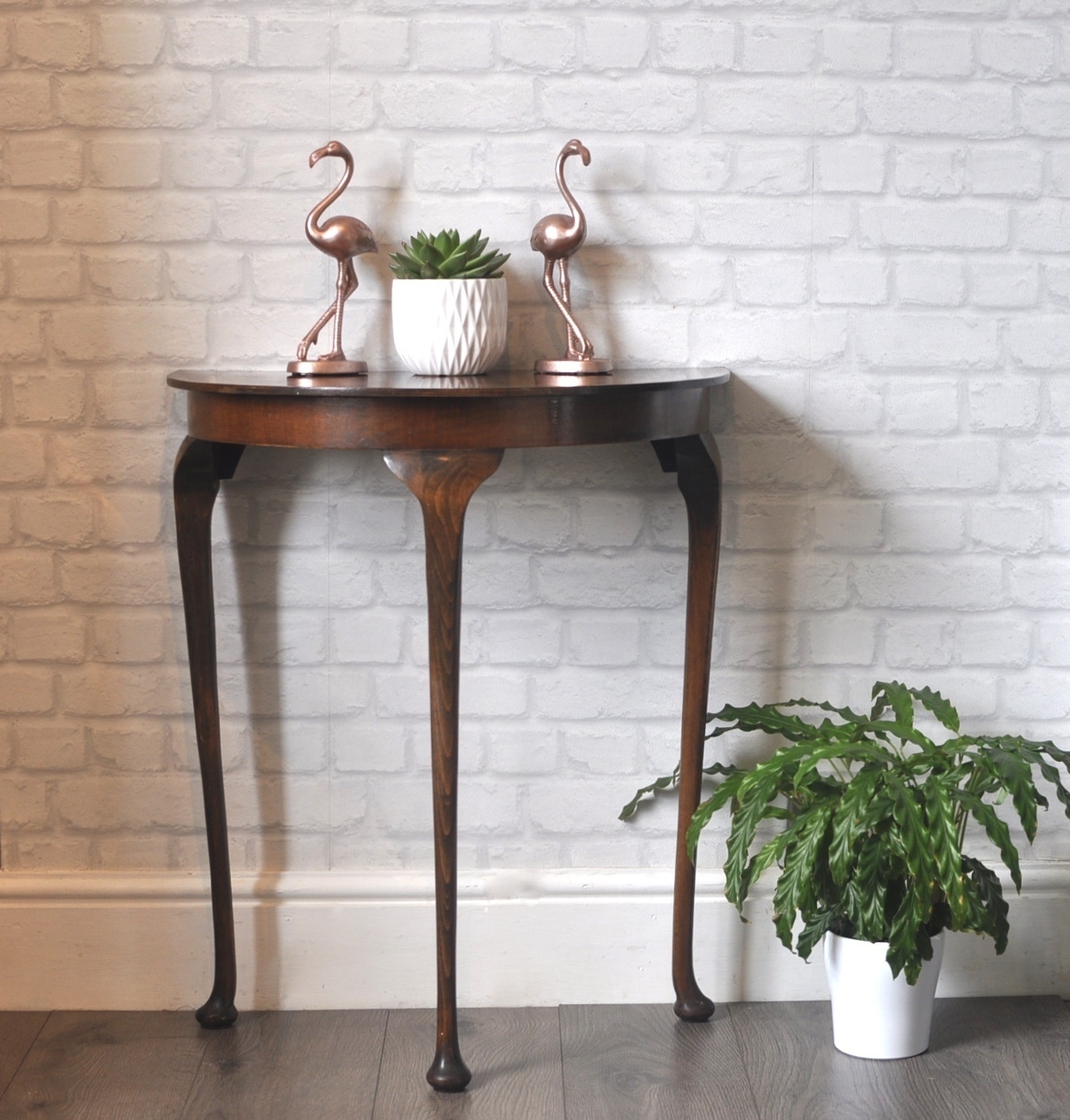 Vintage Retro 1950s Console Table Sideboard Entryway Table Half