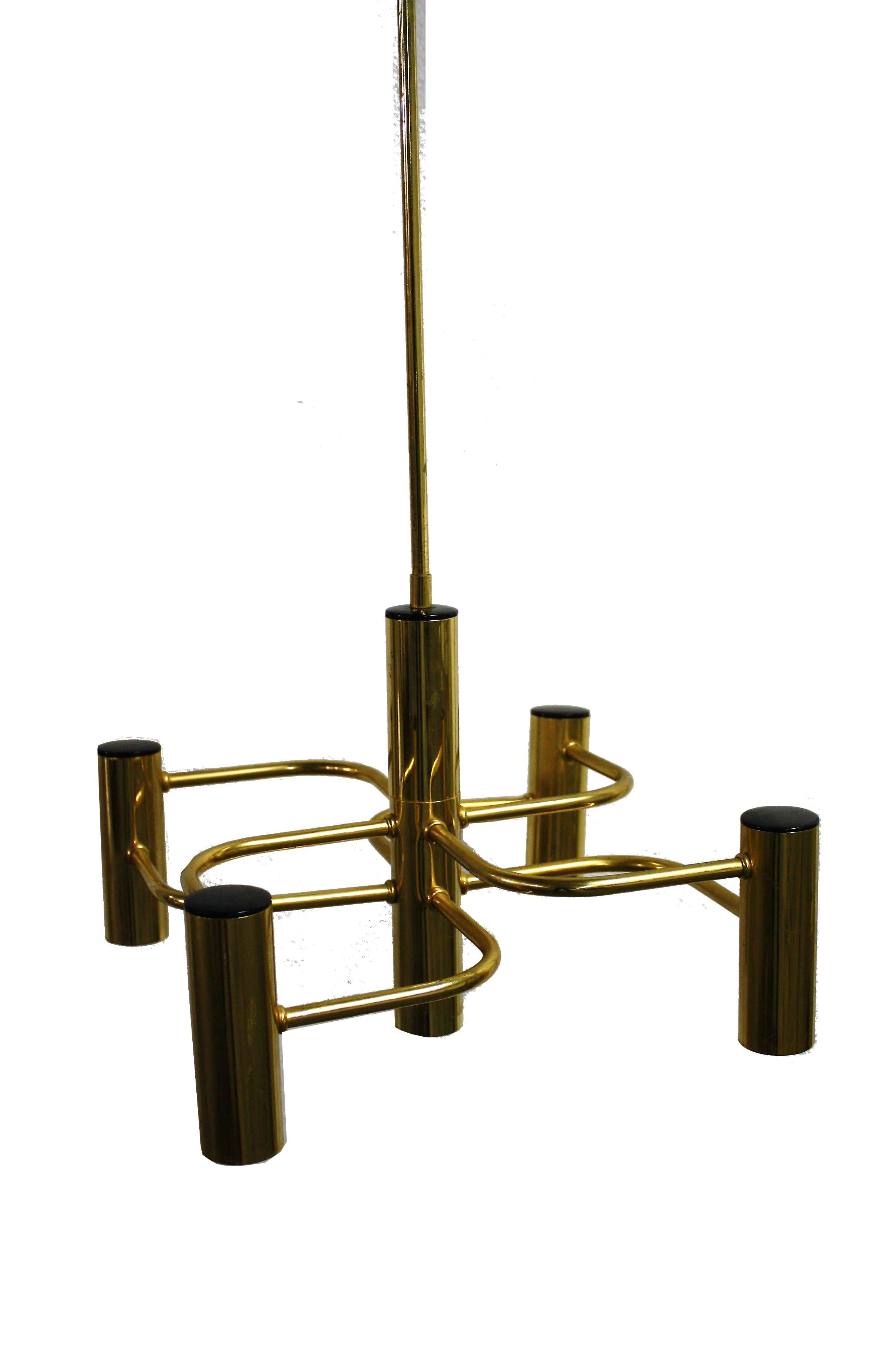 Set of Five Doria Brass Light Fixtures, 4 Wall Lights and 1 Chandelier, 1960 Set of Five Doria Brass Light Fixtures, 4 Wall Lights and 1 Chandelier, 1960