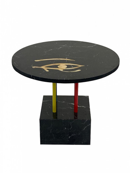 Cleto Munari Horus Coffee Table, Unique Piece With Inlaid Marble