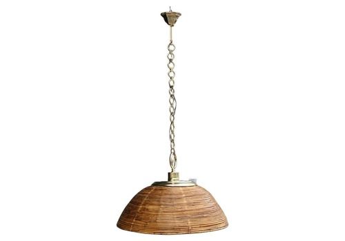 Mid Century Chandelier Bamboo Brass Italian Design 1950 Gabriella Crespi Style