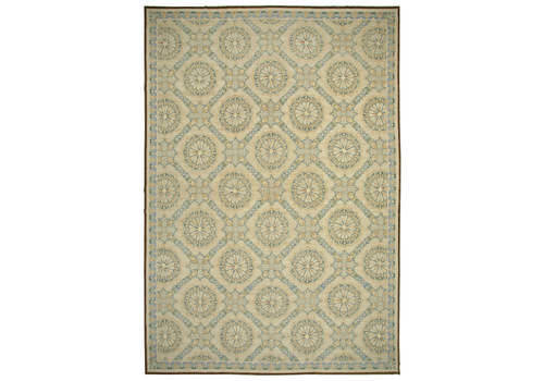 Hand Knotted Oriental Beige Large Oushak Rug 417cm X 614cm