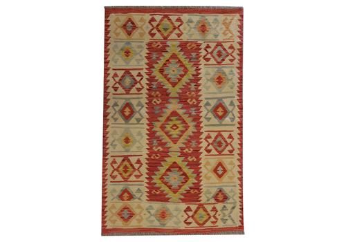 Traditional Scandinavian Red Kilims Wool Area Geometric Carpet Tribal Kilim Rug