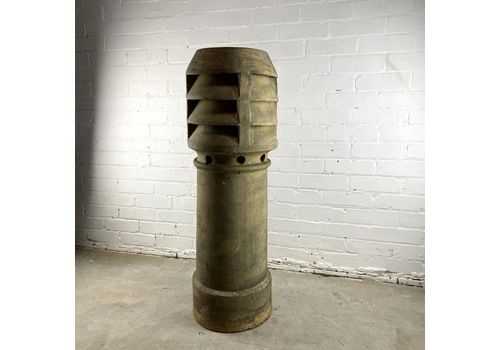 Tall Reclaimed Victorian Buff Vented Chimney Pot