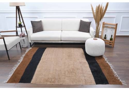 Turkish Kilim Area Rug, Oushak Handmade Wool Brown Flatweave Rugs, Farmhouse Decor One Of A Kind, Made In Anatolia, Boho