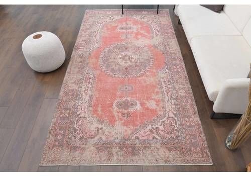 Turkish Oushak Vintage Rug, Handmade Wool Rug, Red Area Rug, Rustic Carpet, Farmhouse Decor, One Of A Kind, Made In Turkey