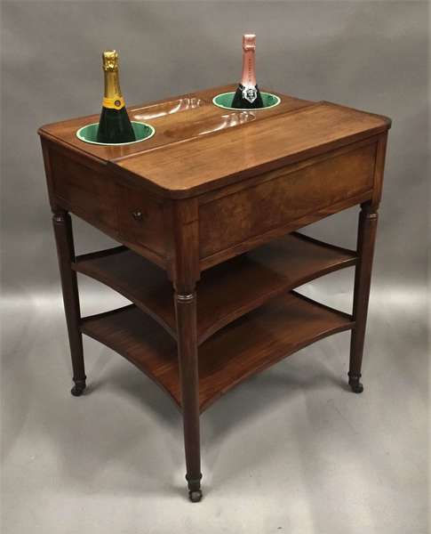 Exceptional Louis 16th Mahogany Rafraichissoir Wine Champagne Table