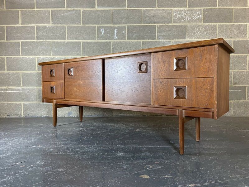Mid Century Teak Sideboard By Bcm Bath Makers Circa 1960 70s