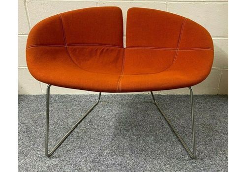 Fjord Armchairs By Moroso Upholstered In Orange Italian Designer Chairs